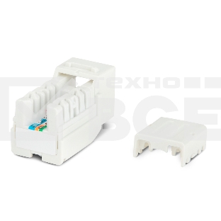 Монтажное оборудование Hyperline KJNE-8P8C-C5e-90-WH Вставка Keystone Jack RJ-45(8P8C), категория 5e, 110 IDC, заделка с помощью NE-TOOL, белая