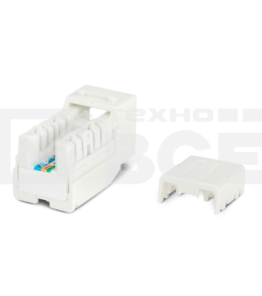 Монтажное оборудование Hyperline KJNE-8P8C-C5e-90-WH Вставка Keystone Jack RJ-45(8P8C), категория 5e, 110 IDC, заделка с помощью NE-TOOL, белая