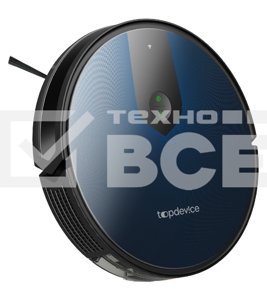 Робот-пылесос TopDevice TDSRC002_BK синий/черный, 35 Вт, 2600 мАч Li-Ion, уборка влажная/сухая, пылесборник контейнер 0.4 л
