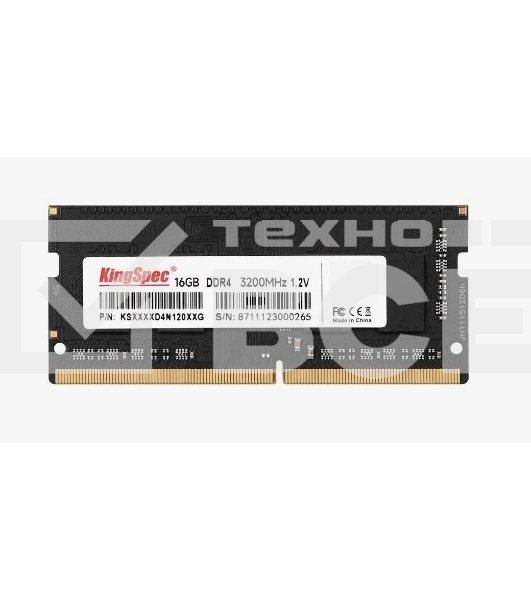 Оперативная память KingSpec, DDR4, 16GB (1x16 GB), 3200 MHz, CL17, SO-DIMM