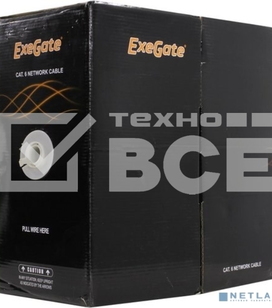 Кабель ExeGate FTP 4 пары кат.6 медь, 23AWG, экран, бухта 305м, серый, PVC