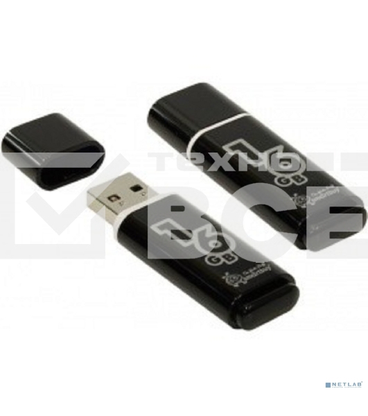 Флеш диск Smartbuy 16Gb Glossy series Black SB16GBGS-K