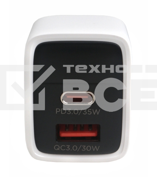 Зарядное устройство с дисплеем Cablexpert MP3A-PC-52, 35Вт GaN, QC3.0/PD3.0, 1хUSB, 1хType-C, белый, коробка