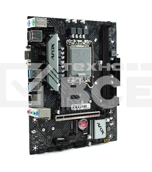 Материнская плата AFOX B760D4-MA5-V2, LGA 1700, Intel B760, 2xDDR4, 3xSATA, 1xM.2, 1xPCIe 4.0 x16, 1xPCIe x1, 1xMini PCIe, 1xHDMI, 1xD-Sub, 1x 1Gb LAN, 4xUSB-A 3.0, 2xUSB 2.0, 3x3.5 мм, 5.1, mATX