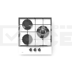 Газовая варочная панель Evelux HEG 425 WG Hi-Tech, 45 см, 3 конфорки, WOK-конфорка, чугунные решетки, газ-контроль, электроподжиг, механическое управление, цвет белый, фото2