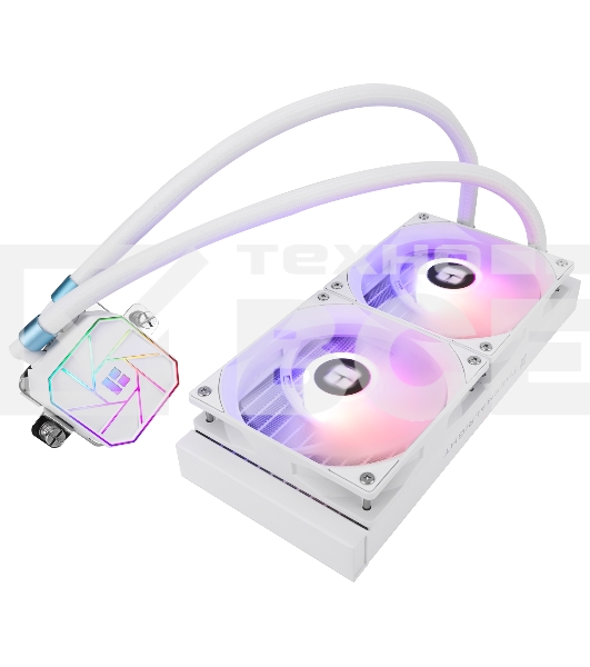 Водяное охлаждение для процессора Thermalright Aqua Elite 240 White ARGB V3 (240mm, White, ARGB/ Fans: 2x120mm, 66.17CFM, 25.6dBA, 1500RPM/ Pump height 53mm, 23dBA, 3300RPM, Rad thickness 27mm/ S: 1200, 1700, 1851, 2011, 2066, 115X, AM4, AM5)
