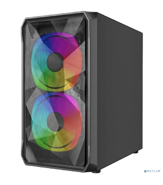 Компьютерный корпус Powercase Mistral Micro A3B ARGb, Tempered Glass, 2x 140мм ARGb PWM+1x 120мм ARGb PWM, черный, mATX (CMMAB-A3-V2)