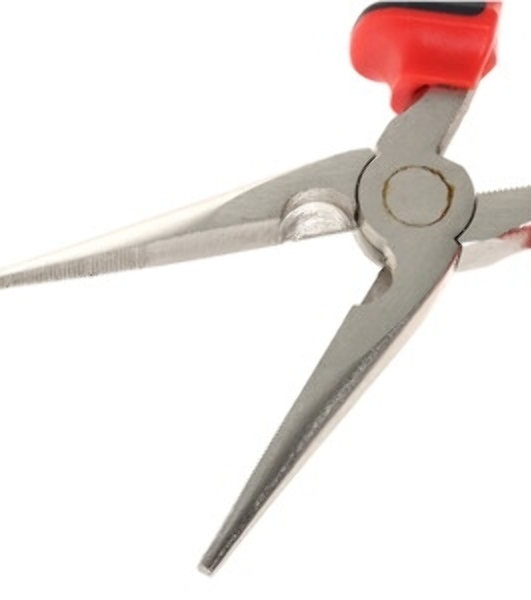 Длинногубцы Matrix NICKEL 17168 200 мм, прямые никелированные, двухкомпонентные рукоятки