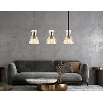 Светильник Ambrella light TR3404/3 BK/FGD/TI черный/золото/янтарь E27/3 max 60W 550*135*1000, фото3