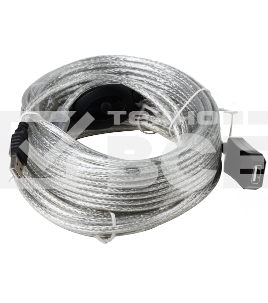 Кабель удлинитель Aopen активный ACU823-15M, USB2.0-repeater AM/AF 15м