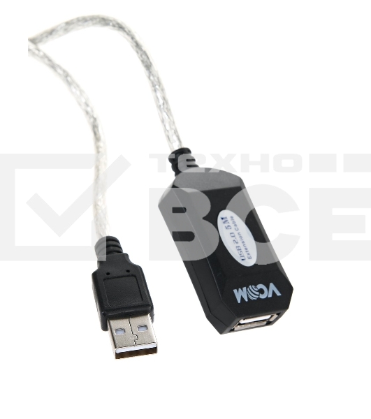 Кабель VCOM VUS7049-5M USB2.0-repeater, удлинительный активный <Am-->Af> 5м