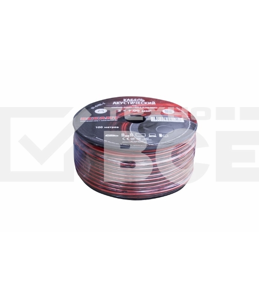 Кабель акустический Rexant 2х1,00 мм², красно-черный, бухта 100 м 01-6105-3