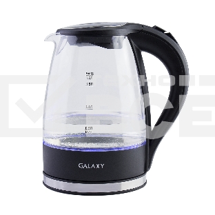 Чайник электрический Galaxy Line GL 0552, черный, стекло, 2200 Вт, 1,7 л, LED-подсветка, шкала уровня воды, корпус из термостойкого стекла