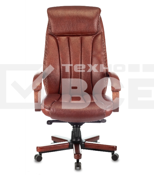 Кресло руководителя Бюрократ T-9922WALNUT светло-коричневый Leather Eichel, кожа, крестовина дерево