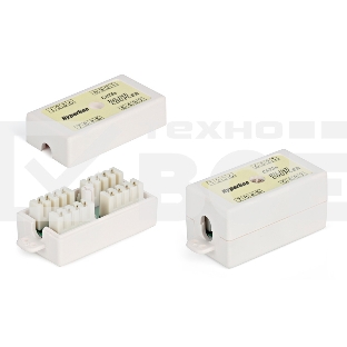 Проходной адаптер (coupler) Hyperline CA-IDC-C5e-WH Dual IDC (110&Krone), категория 5e, 4 пары