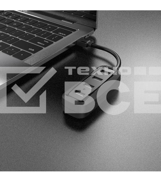 Концентратор Vention USB 2.0 на 4 порта Черный VAS-J43-B015