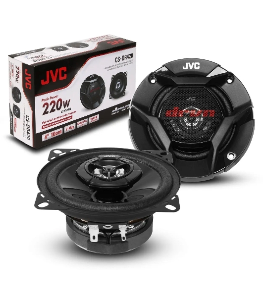 Колонки автомобильные JVC CS-DR420 220Вт 88дБ 4Ом 10см (4дюйм) (ком.:2кол.) коаксиальные двухполосные