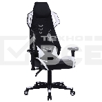 Кресло игровое Cactus CS-CHR-090BLW черный/белый, сиденье черный/белый, эко.кожа, крестовина пластик, пластик черный/белый, фото11