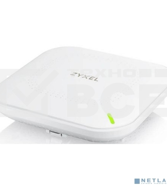Гибридная точка доступа Zyxel NebulaFlex NWA50AX, WiFi 6, 802.11a/b/g/n/ac/ax (2,4 и 5 ГГц), MU-MIMO, антенны 2x2, до 575+1200 Мбит/с, 1xLAN GE, PoE, без поддержки Captive portal и WPA-Enterprise, защ