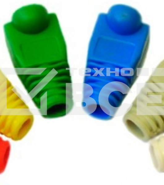 Защитные колпачки для кабеля 6,0мм cat.5, на соединение коннектора с кабелем, черный, 100 шт. в пчк