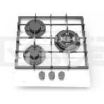Газовая варочная панель Evelux HEG 425 WG Hi-Tech, 45 см, 3 конфорки, WOK-конфорка, чугунные решетки, газ-контроль, электроподжиг, механическое управление, цвет белый, фото3