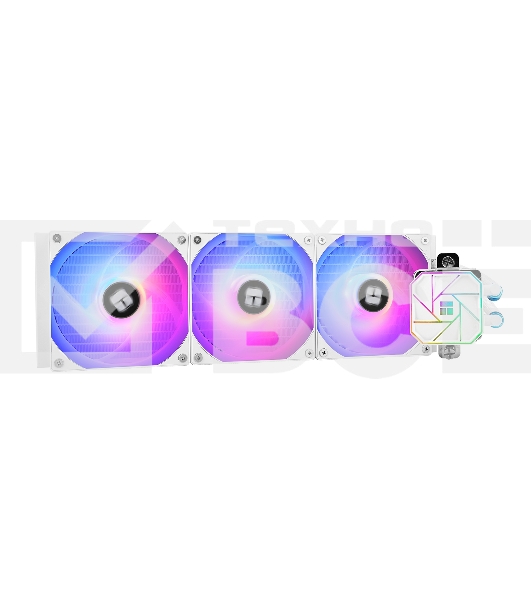 Водяное охлаждение для процессора Thermalright Aqua Elite 360 White ARGB V3 (360mm, White, ARGB/ Fans: 3x120mm, 66.17CFM, 25.6dBA, 1500RPM/ Pump height 53mm, 23dBA, 3300RPM, Rad thickness 27mm/ S: 1200, 1700, 1851, 2011, 2066, 115X, AM5, AM4)