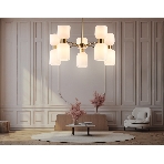 Люстра Ambrella light LH56093/10 BS/FR латунь/белый матовый E14*10 max 40W D700*510, фото 1