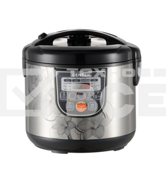 Мультиварка Centek CT-1498 Ceramic (чёрный, сталь) 700Вт, 5.0л, КЕРАМИЧЕСКОЕ ПОКРЫТИЕ ЧАШИ, 10 пр-м.