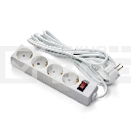 Удлинитель ExeGate EC-4-1.8W (EX279399RUS), белый, 1,8 м, евровилка с заземлением, 4 евророзетки с заземлением, 2200 Вт, фото 1