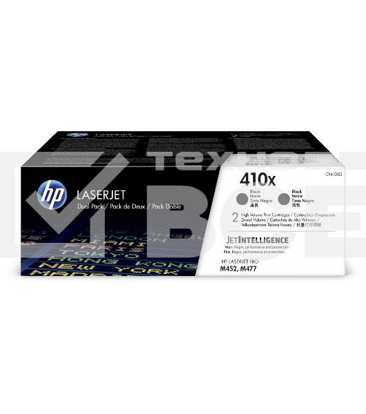 Картридж лазерный HP 410X черный двойная упаковка увеличенной емкости (CF410XD) для HP CLJ M477/M452/M377dw 2 х 6 500 стр.