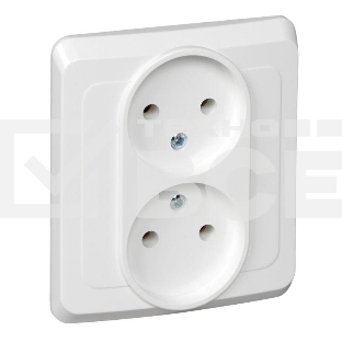 Розетка 2-м СП Этюд 16А IP20 без заземл. бел. SchE PC16-005B