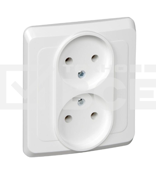 Розетка 2-м СП Этюд 16А IP20 без заземл. бел. SchE PC16-005B