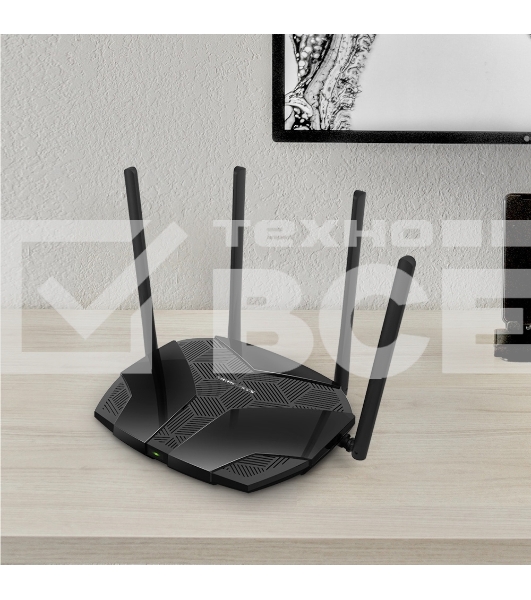 Роутер Mercusys MR70X AX1800 Dual-Band WiFi 6 Router, 574 Mbps at 2.4 GHz + 1201 Mbps at 5 GHz,4× Fixed External Antennas, 3× Gigabit LAN Ports, 1× Gigabit WAN Port, 1024-QAM, OFDMA, Router/Access Point Mode, MU-MIMO, WPA3, TWT, BSS Color