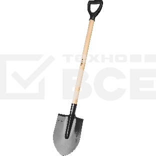Лопата 'МАСТЕР' штыковая, ЛКО, деревянный черенок, с рукояткой, ЗУБР
