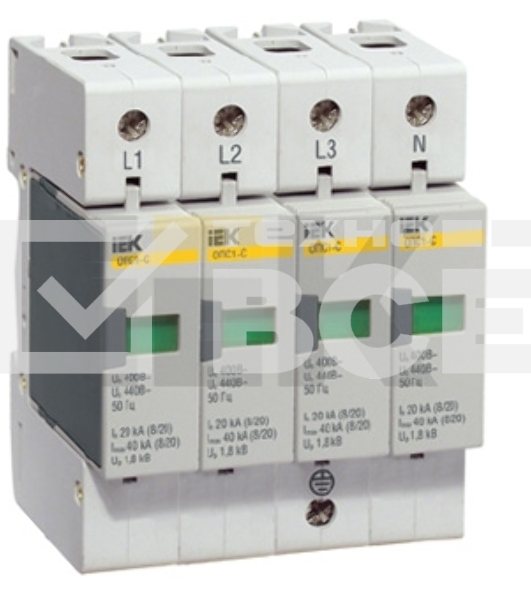 Ограничитель перенапряжения ОПС1-C 4P ИЭК MOP20-4-C