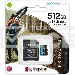 Флеш карта microSDXC 512Gb Class10 Kingston SDCG3/512GB Canvas Go! Plus + adapter, фото3
