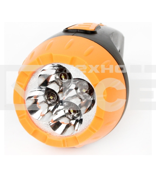 Фонарь LED 3804 (аккум 220В черн/жел. 4 LED; SLA пласт. короб) Ultraflash 9215