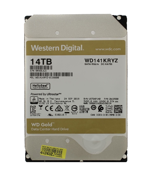 Жесткий диск WD GOLD WD141KRYZ 14ТБ 3,5' 7200RPM 256MB 512E (SATA-III)