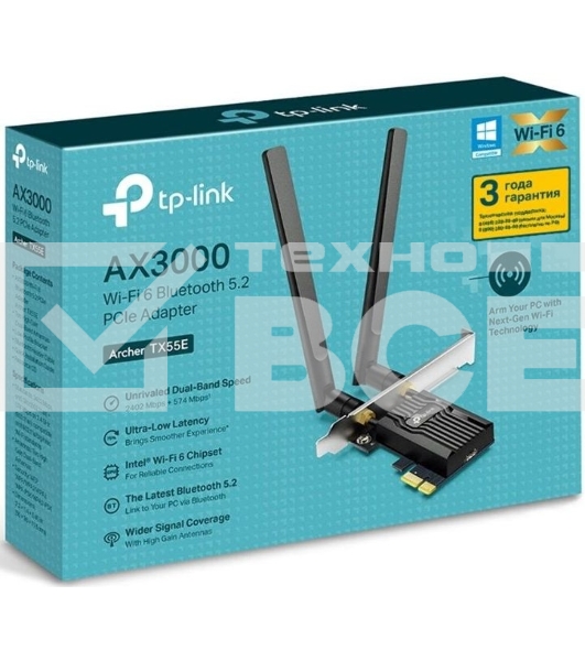 Адаптер PCI Express TP-Link Archer TX55E AX3000 Wi-Fi 6 Bluetooth 5.2