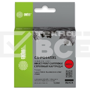 Картридж струйный Cactus CS-PG445XL черный (9,5 мл) для Canon Pixma MG2440/2540/2940