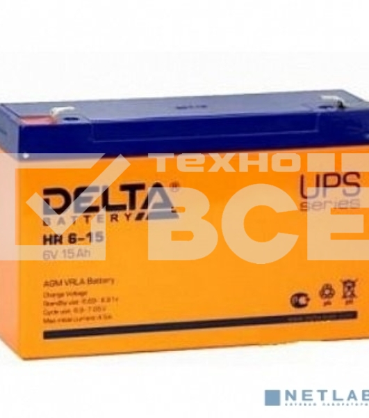 Батарея для ИБП Delta HR 6-15 (6V 15Ah)