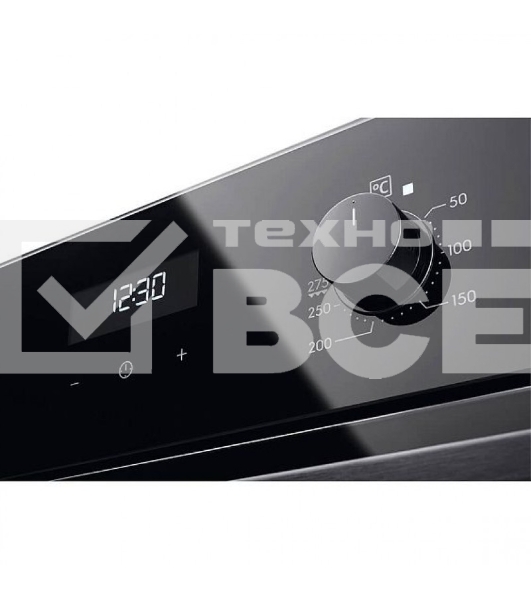 Встраиваемый духовой шкаф с паром Electrolux EOD5F71Z 60 см, каталитическая очистка, 72 л, 8 режимов, черный цвет,направляющие проволочные + телескопические (1 уровень)