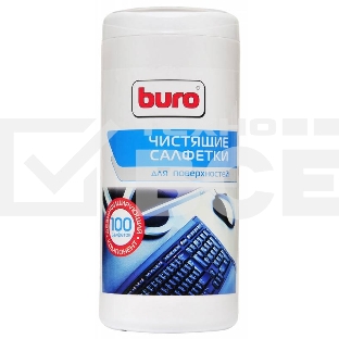 Салфетки Buro BU-Tsurface для поверхностей туба 100шт влажных