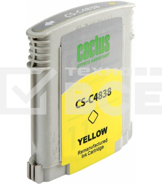 Картридж струйный Cactus CS-C4838 жёлтый (29 мл) для №11 HP 2000/2500/1000/1100/1200