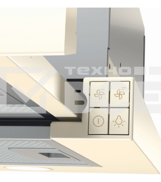 Вытяжка встраиваемая Gorenje BHP62CLI слоновая кость управление: кнопочное (1 мотор)