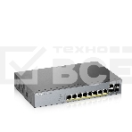 Коммутатор Zyxel GS1350-12HP, 10xGE (8xPoE+), 2xSFP, бюджет PoE 130 Вт, дальность передачи питания до 250 м, автоперезагрузка PoE-портов, повышенная защита от перенапряжений и электростатических разрядов, фото6