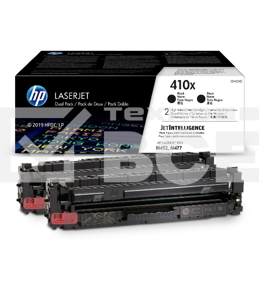 Картридж лазерный HP 410X черный двойная упаковка увеличенной емкости (CF410XD) для HP CLJ M477/M452/M377dw 2 х 6 500 стр.