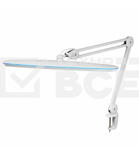 Лампа настольная бестеневая Rexant, струбцина, «Blue Stream», 117 SMD LED, диммер (4 уровня), белая