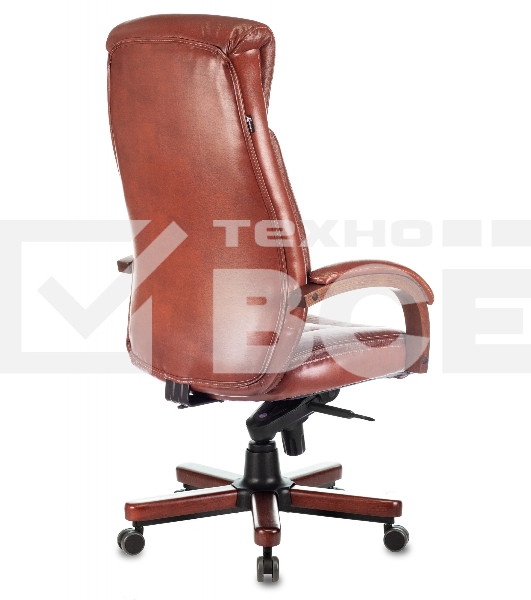 Кресло руководителя Бюрократ T-9922WALNUT светло-коричневый Leather Eichel, кожа, крестовина дерево