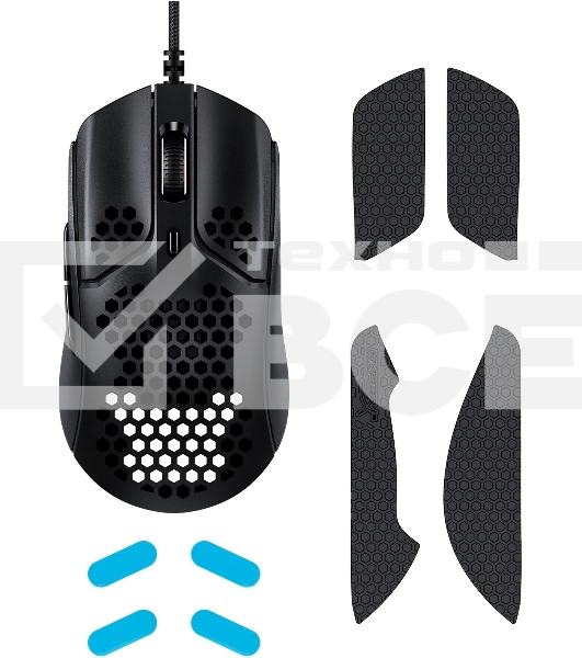 Мышь проводная HyperX Pulsefire Haste черный, 16000 dpi, USB, кнопки - 6